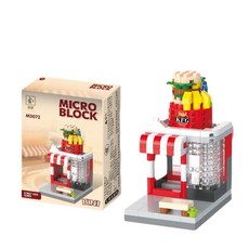 MICRO BLOCK 兒童小顆粒街景積木益智拼裝玩具 商業一條街, KFG店 311顆粒 彩盒, 1個