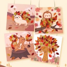 나뭇잎 스티커 가을 액자 유아만들기키트, 상세페이지 참조, 상세페이지 참조g, 3.다람쥐-1인용 개별포장