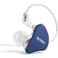 바슨 믹스PD 인이어 모니터 1평면 드라이버 + 1다이나믹 하이파이 IEM 이어폰 CNC 가공 금속 커버 유선 0.78mm 2핀 은도금 분리형 케이블 뮤지션용 파랑 307587, 블루
