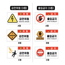 진입금지표지판 특고압 위험물 스티커 감전주의 경고 출입금지 표지 689000AA (1EA), 출입금지 B형_중형