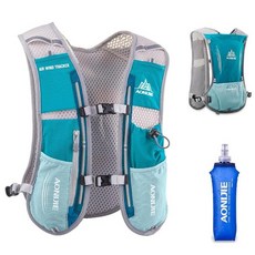 YAPJEB 하이드레이션 러닝 조끼 5L 5.5L 러닝 워터 백팩 아웃도어 하이드레이션 팩 트레일 마라톤 러닝 레이스 사이클링 하이킹용 (01 그레이(5.5L) - 350ml, 02 Light Blue - with 500ml Wat