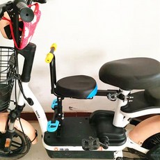 자전거 안장 보조 쿠션 안전 좌석 충격 흡수 시트 안장 의자 뒷안장, 블루 좌석+팔걸이+페달 굵은관형