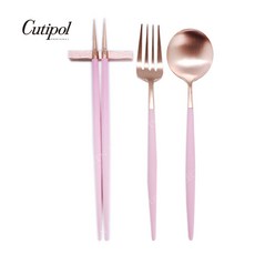 Cutipol GOA系列 粉紅玫瑰金 主餐叉 主餐匙 筷組, 1個