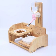 식수대 스탠드 물통 음수 고양이 급수기 애견 단일그릇원목도자기식탁(급수기없음), F. 원목 액자 세트  파우더 수입 음수대 포, 1개