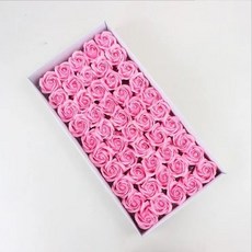 情人節禮物首選：桃園熱銷三層仿真香皂玫瑰花束，浪漫香氛，持久保存, 1個, 粉色玫瑰一盒50朵 送花桿, 粉色玫瑰一盒50朵 送花桿