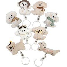 MDC 인형강아지 릴홀더 / 간호사릴홀더 사원증 테이프걸이, 1개, 리본목도리 강아지