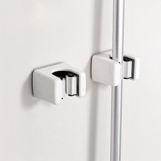 고씨네 심플 청소도구 무타공 밀대 거치대, 화이트, 2개