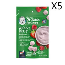 거버 아기용 간식 Yogurt Melts 생후 8개월 이상 레드 베리 28g(1.0oz), 28g, 5개
