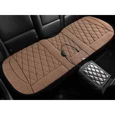 자동차 2열 열선 차시트커버 온열 뒷좌석 차량용 방석, 뒷좌석 플러시 브라운, 1개