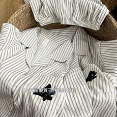 【台灣發貨】純棉韓版ins小黑貓睡衣男女款夏季短袖純棉卡通寬鬆情侶家居服三件套大碼寬鬆睡衣 長袖睡衣女 男士家居套裝