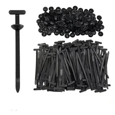 10-1500PCS 범용 케이블 타이 버클 헤비 듀티 나일론 자동 잠금 지퍼 타이 홀더 핀 패스너 자동차 UV 방지, 05 50PCS, 01 Black