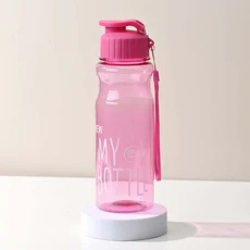 1Pc 크리 에이 티브 물병 스포츠 마시는 남자 대용량 야외 컵 피트니스 Drinkware, 01 0.65L, 04 Pink