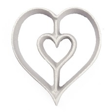 Kitchen Supply 로제트 아이언 하트 쿠키커터, 1개, Gray