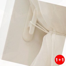 벽면 부착 후사고리 화이트 끈 고정 다용도 걸이 정리 홀더 커튼악세사리(1+1옵션 주문수량의 2배수량 배송), 화이트 2개입, 1개