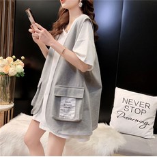 besteffie 가을 조끼 여성 프릴카라 민소매 가디건 루즈핏 베스트 오버핏 롱조끼 여름 봄 빅사이즈 B88