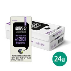 서울에프엔비 무가당 온통두유 서리태 통두유, 190ml, 24개