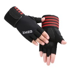 ENJHIKE 유니 피트니스 장갑으로 운동을 강화하세요 - 수평 바 사이클링 및 덤벨 운동 손목 보호대 하프 핑거 장갑 (레드 XL), 레드