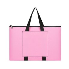 台灣出貨 畫袋 畫板袋 作品袋 美術袋 簡易畫袋8K 4K 2K美術生專用收納袋 大容量大拉鍊手提袋 素描畫板包, 1個, 粉色8k