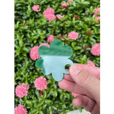 亮黃色花朵造型工藝材料，手工藝裝飾配件，DIY拼貼材料, 綠色, 1個