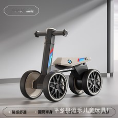 DFMEI 兒童平衡車1-4歲寶寶無腳踏學步滑行車燈光音樂幼兒滑滑車扭扭車, 高級灰:如圖