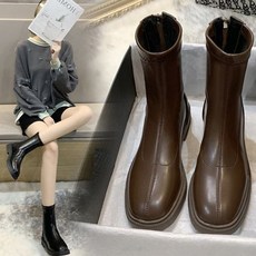 워커힐 2컬러 지퍼장식 털안감 미들 앵클부츠