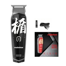 새로운 D0 MadeShow M10M11 전문 헤어 클리퍼 + 트리머 세트 0.1mm 헤어 커팅 머신 커팅 T 블레이드 고속, 20 M11 Black Withbox