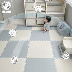 데이하우스 아기매트 퍼즐매트 셀프 복도 거실매트, 항균 베이비블루+화이트