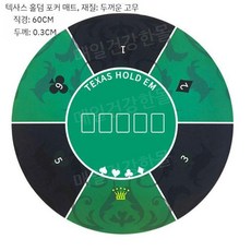 텍사스 홀덤 세트 라운드 테이블 실내 게임 판 틴박스 마작 고무 매트, A. 텍사스 홀덤 포커 매트 직경 60CM, 1개