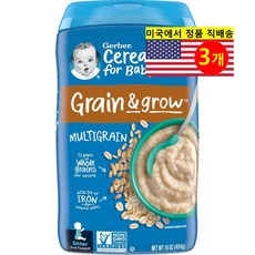 Gerber 6개월 이상 유아용 시리얼 454g 1개, 멀티 그레인, 3개