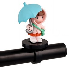 OFFCURVE 귀여운 우산 쓴 커플 피규어 자전거 오토바이 핸들 장식 소품, 핑크