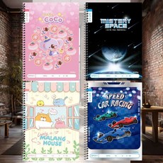 초등 슬림 받아쓰기 랜덤 한글공부 따라쓰기 줄노트 필기 학용품 글씨교정, 여_랜덤1개