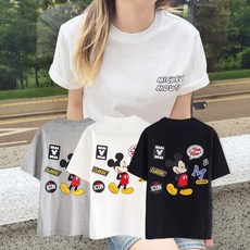 디즈니 남여공용 반팔 티셔츠 미키마우스 로고 (라이센스 국내제작) 3종중