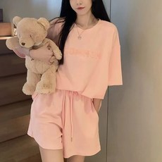 小蘭優購 休閒運動套裝 女生夏季新款寬鬆顯瘦短褲兩件套短袖上衣