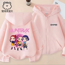 【桃園精選】獵魔女團童裝女童春秋款連帽外套新款開衫中大童拉鏈秋裝兒童上衣