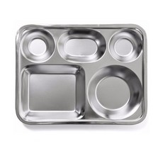 스텐 타원 3찬 식판(365x285x30), 1개