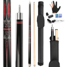 당구 가방 개인 큐가방 큐집 Kmise 당구대 하드 케이스 포함 프로페셔널 58인치 메이플 성인용 세트 - 가정용 게임룸 바 당구장에 적합, 19oz Black