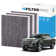 2+1 하이필터 PM 0.3 활성탄 자동차 에어컨 필터 KGM, 3개, 뉴 렉스턴 스포츠 (Q250) HI-M113