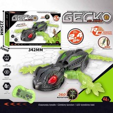 HEX BOTS 遙控爬牆壁虎玩具 360度機械仿真動物, 1個, 蜥蜴爬牆遙控車英文彩盒版