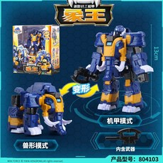 台灣熱賣 正版迷你特工隊 恐龍力量 變形合體 炫龍機甲獸王 力量機器人玩具, 獸王力量-特工機甲【象王】, 1個