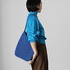 슈퍼스토리 DIY 레몬필 라운드 숄더백 코바늘 가방 뜨기 키코니팅볼 (서술형기호도안 포함), 데님 블루 300g, 1개