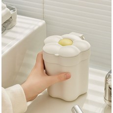 데이지 데스크 미니 쓰레기통 인테리어 소품 책상 테이블 휴지통, 아이보리, 1개