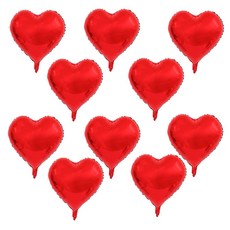 올리브파티 하트 은박풍선 18인치 45cm 파티용품 세트, 10매, 레드