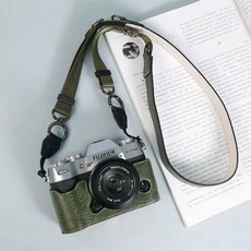 fujifilm 호환 XT50 가죽 베이스 보호 커버 레트로 가방 스트랩 X-T50 전문 카메라 하프 케이스, Green 2in1 Combo