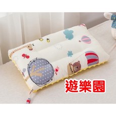 兒童幼兒園珍珠 60支全棉 柔軟親膚寶寶安撫, 可水洗荳荳絨枕-遊樂園