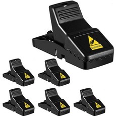 피케 쥐덫 대형 쥐덫 가정용 가능 쥐덫 6팩 쥐쥐칩멍크를 설정 쥐덫 처치 위한 빠른 덫 즉각적인 - 재사용 블랙 실내, 6 Count (Pack of 1)