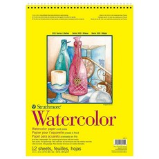 Strathmore 300 시리즈 수채화 종이 패드 상단 와이어 바인드 22.9 x 30.5cm(9 12인치) 12장 (140lb/300g) - 성인 및 학생용 아티스트, 11x15, 테이프 바인딩