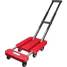 油夠便宜 MP 多功能萬向六輪摺疊小推車 折疊便攜小拖車 搬運車 平板車 拉貨手拉車 小推車, 1個, 紅色 #7633R, 紅色