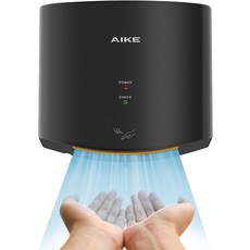 AIKE 에어 와이퍼 컴팩트 핸드 드라이어 110V 1400W 블랙2핀 플러그 포함 모 AK2630S, White