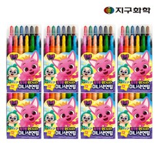 지구화학 핑크퐁 원더스타 미니 색연필, 12색, 8개