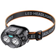 엘마운틴 초경량 C타입 충전식 LED헤드랜턴 텔루스 모션센서 밤길 산책 낚시 등산, 1개, 블랙